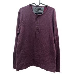 2/$15 Banana Republic Mens M Purple Long Sleeve Tee cotton  soft quarter button